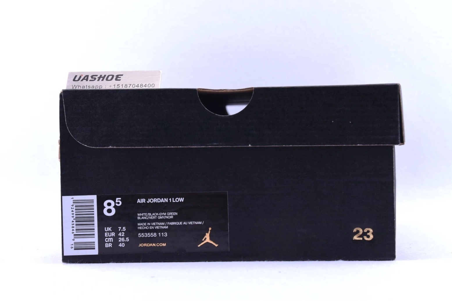 553558-113 Mystic Jordan 1 White Low  Black Green 1208